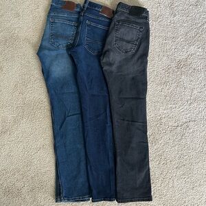 Hollister Men's Slim Jeans in Blue and Black
